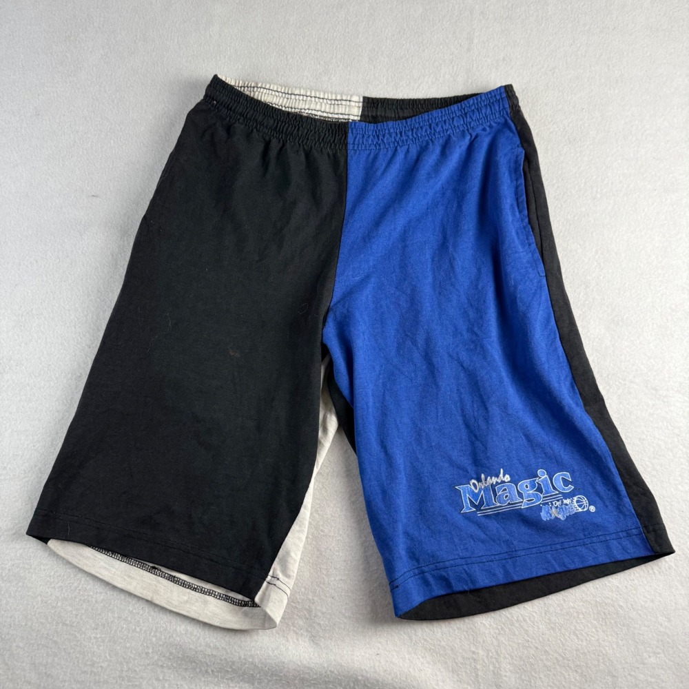 Vintage Nutmeg Mills Orlando Magic NBA Shorts Mens Large Colorblock Blue Black